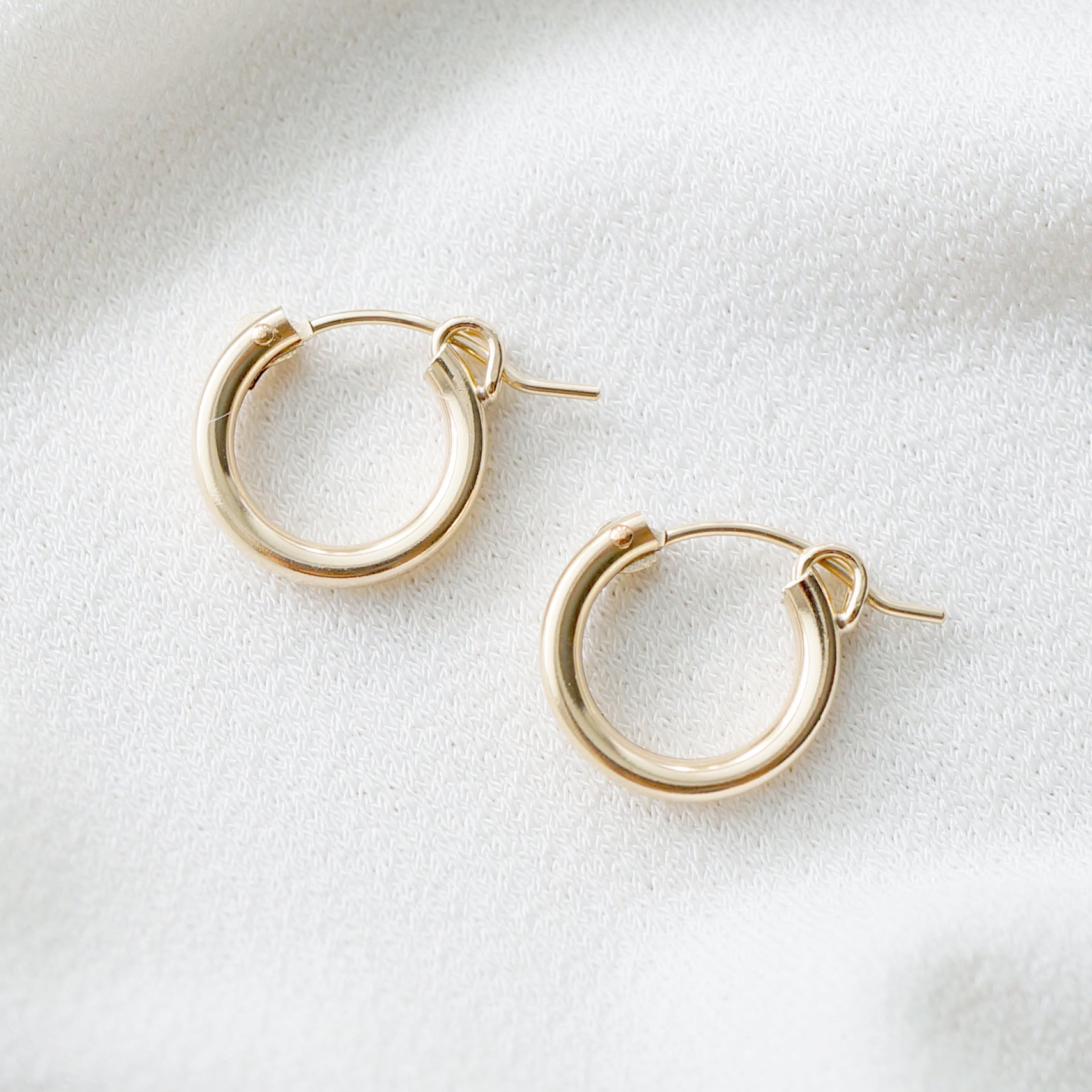 Petite gold deals hoop earrings