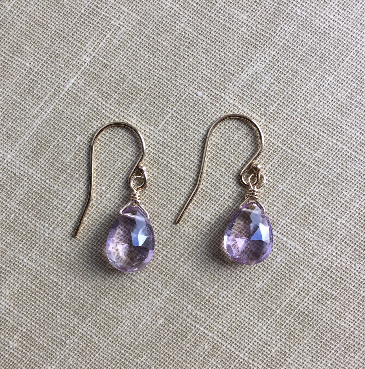 Violet Ametrine Gemstone Earrings with 14K Gold-fill Earwires (Cecile) 