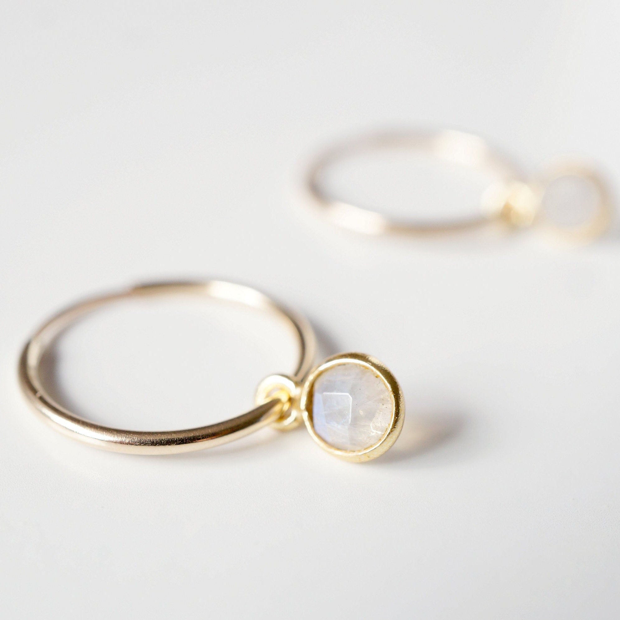 Moonstone Gold Hoop Earrings (Valais) // Gifts for her // Handmade earrings // Minimalist jewelry