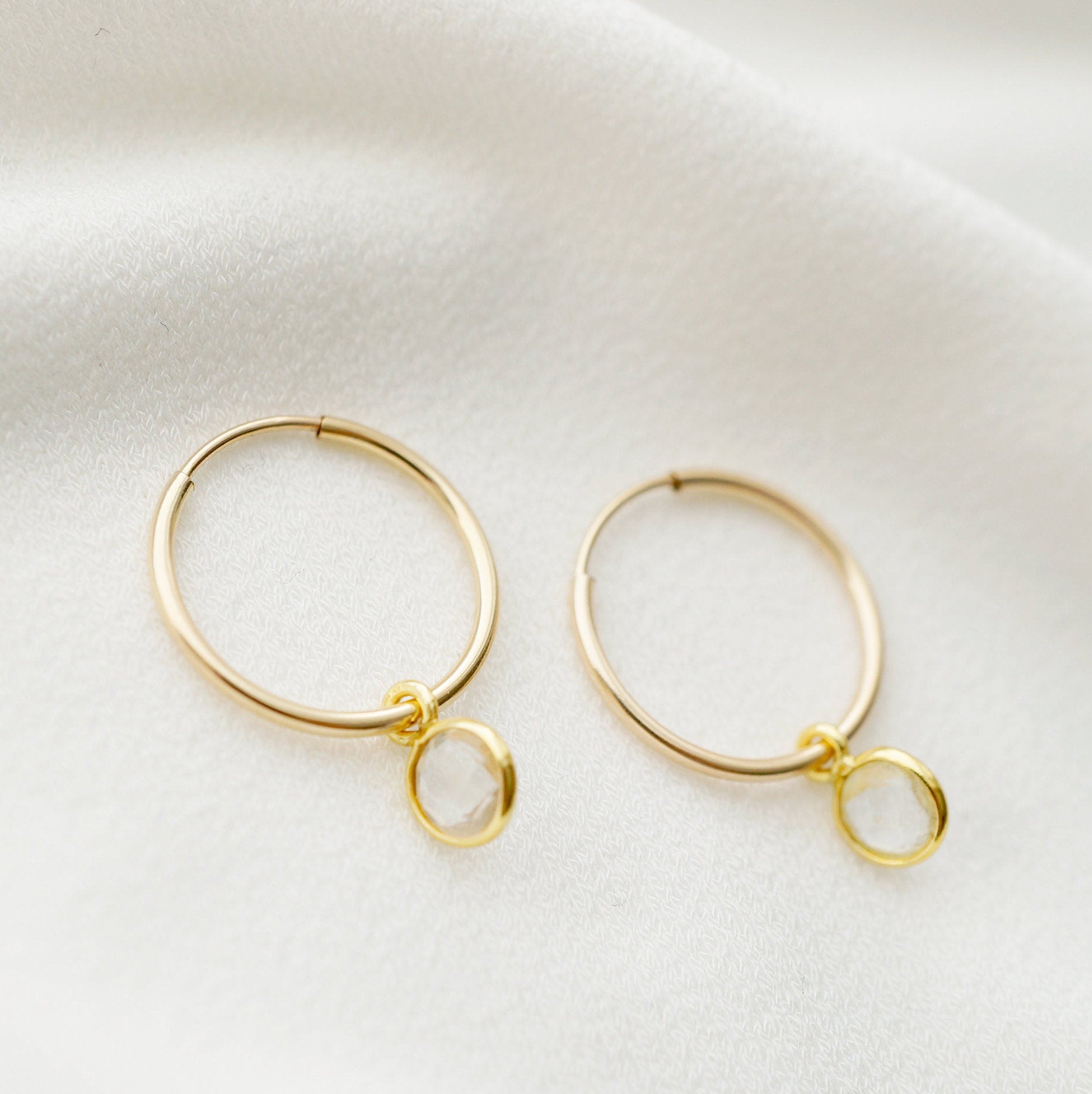 Onyx Gold Hoop Earrings (Valais) // Gifts for her // Handmade earrings // Minimalist jewelry