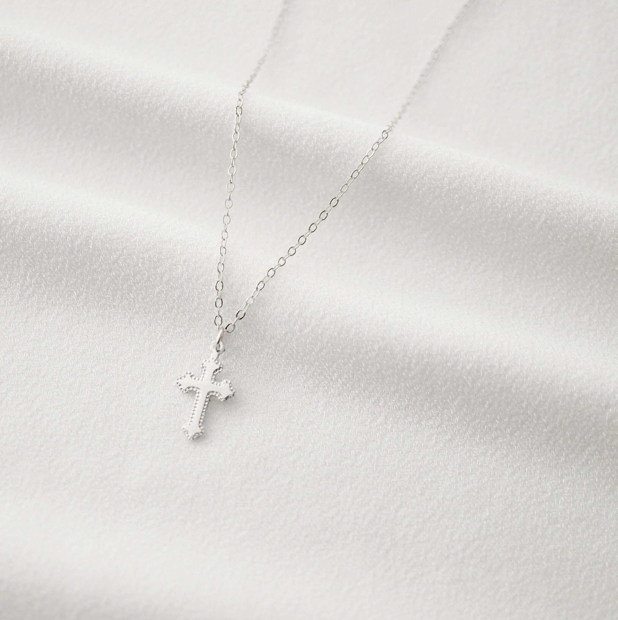 Tiny Sterling Silver Cross Necklace (Jada) // 14K Gold filled // Religious jewelry // Minimalist jewelry